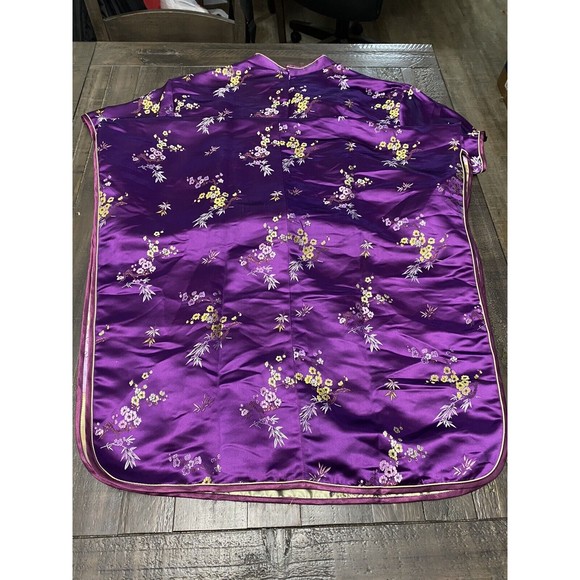 Mu lan Cheongsam Qipao purple Chinese Floral pattern Dress xxl - Picture 9 of 11